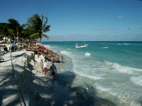 Remains of the beach