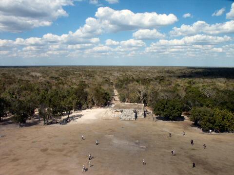 Path to the cenote  from the top of the pyramid