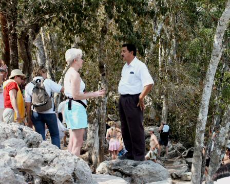 Sandy & our guide Rene at the cenote