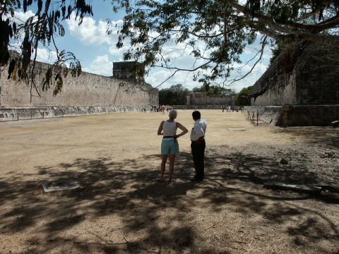 Sandy & Rene at the ball court