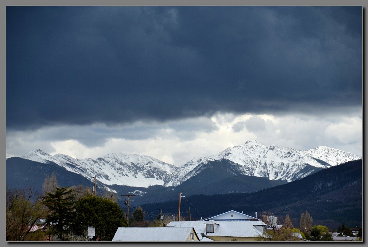 Even late April, snow in the mountains